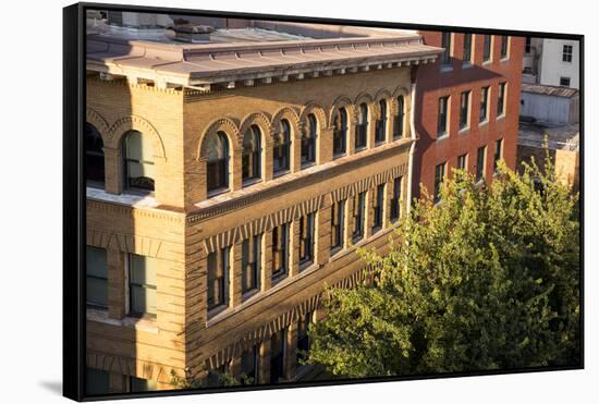 Oregon, Portland. Building Details in Downtown-Brent Bergherm-Framed Stretched Canvas