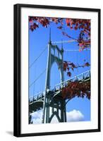 Oregon, Portland, Cathedral Park, St. John's Bridge-Rick A^ Brown-Framed Photographic Print