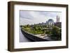 Oregon, Portland. Downtown with Waterfront Park from the Steel Bridge-Brent Bergherm-Framed Photographic Print