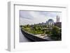 Oregon, Portland. Downtown with Waterfront Park from the Steel Bridge-Brent Bergherm-Framed Photographic Print