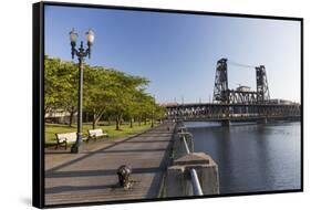 Oregon, Portland. Waterfront Park Along the Willamette River-Brent Bergherm-Framed Stretched Canvas