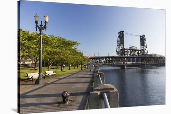 Oregon, Portland. Waterfront Park Along the Willamette River-Brent Bergherm-Stretched Canvas