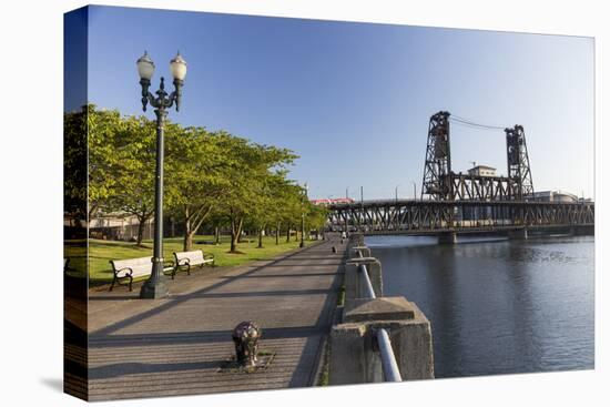 Oregon, Portland. Waterfront Park Along the Willamette River-Brent Bergherm-Stretched Canvas