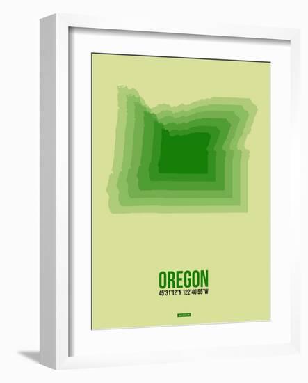 Oregon Radiant Map 3-NaxArt-Framed Art Print