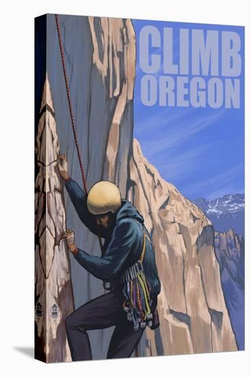 Oregon, Rock Climber-Lantern Press-Stretched Canvas