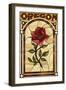 Oregon - Rose Stained Glass-Lantern Press-Framed Art Print