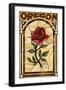 Oregon - Rose Stained Glass-Lantern Press-Framed Art Print