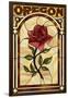 Oregon - Rose Stained Glass-Lantern Press-Framed Art Print