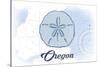 Oregon - Sand Dollar - Blue - Coastal Icon-Lantern Press-Stretched Canvas