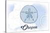 Oregon - Sand Dollar - Blue - Coastal Icon-Lantern Press-Stretched Canvas