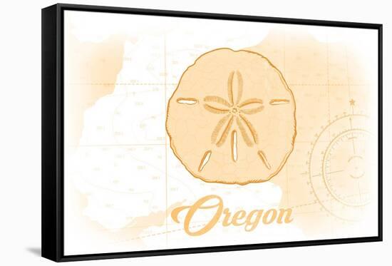 Oregon - Sand Dollar - Yellow - Coastal Icon-Lantern Press-Framed Stretched Canvas