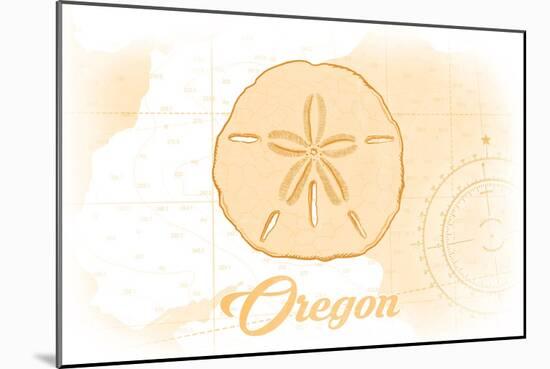 Oregon - Sand Dollar - Yellow - Coastal Icon-Lantern Press-Mounted Art Print
