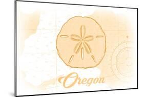 Oregon - Sand Dollar - Yellow - Coastal Icon-Lantern Press-Mounted Art Print