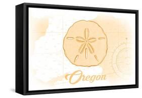 Oregon - Sand Dollar - Yellow - Coastal Icon-Lantern Press-Framed Stretched Canvas