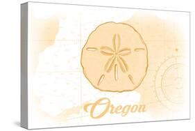 Oregon - Sand Dollar - Yellow - Coastal Icon-Lantern Press-Stretched Canvas