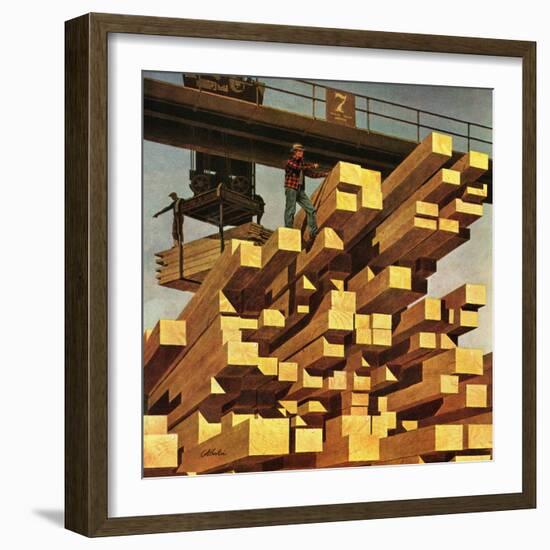 "Oregon Sawmill & Lumberyard," April 10, 1948-John Atherton-Framed Premium Giclee Print