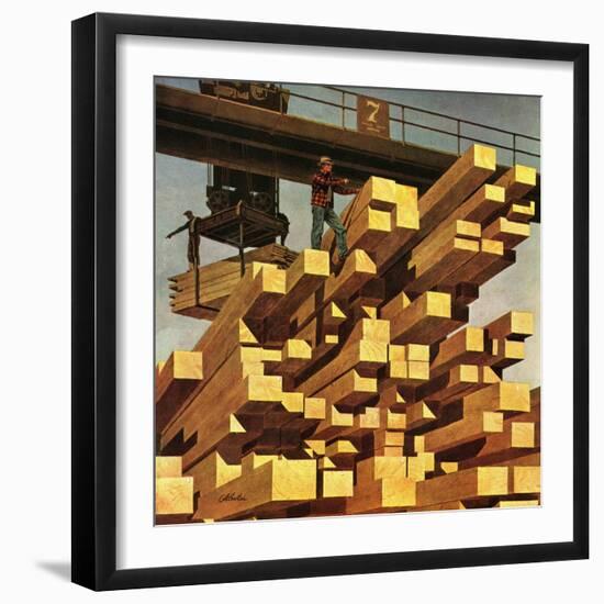 "Oregon Sawmill & Lumberyard," April 10, 1948-John Atherton-Framed Premium Giclee Print