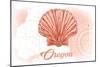 Oregon - Scallop Shell - Coral - Coastal Icon-Lantern Press-Mounted Art Print