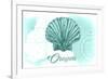 Oregon - Scallop Shell - Teal - Coastal Icon-Lantern Press-Framed Art Print