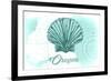 Oregon - Scallop Shell - Teal - Coastal Icon-Lantern Press-Framed Art Print