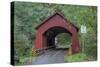 Oregon, Siuslaw National Forest, North Fork Yachats Bridge on the Yachats River-John Barger-Stretched Canvas