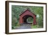 Oregon, Siuslaw National Forest, North Fork Yachats Bridge on the Yachats River-John Barger-Framed Photographic Print