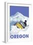 Oregon, Snowmobile Scene-Lantern Press-Framed Art Print