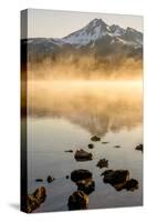Oregon, Sparks Lake. Misty Lake and Mt. Bachelor-Jaynes Gallery-Stretched Canvas