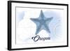 Oregon - Starfish - Blue - Coastal Icon-Lantern Press-Framed Art Print