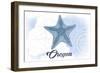 Oregon - Starfish - Blue - Coastal Icon-Lantern Press-Framed Art Print