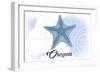 Oregon - Starfish - Blue - Coastal Icon-Lantern Press-Framed Art Print