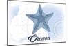 Oregon - Starfish - Blue - Coastal Icon-Lantern Press-Mounted Art Print