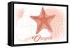 Oregon - Starfish - Coral - Coastal Icon-Lantern Press-Framed Stretched Canvas