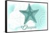 Oregon - Starfish - Teal - Coastal Icon-Lantern Press-Framed Stretched Canvas