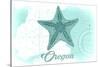 Oregon - Starfish - Teal - Coastal Icon-Lantern Press-Stretched Canvas