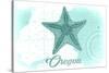 Oregon - Starfish - Teal - Coastal Icon-Lantern Press-Stretched Canvas