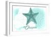 Oregon - Starfish - Teal - Coastal Icon-Lantern Press-Framed Art Print