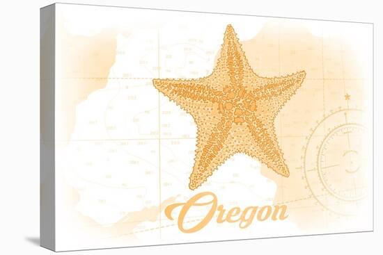 Oregon - Starfish - Yellow - Coastal Icon-Lantern Press-Stretched Canvas