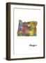 Oregon State Map 1-Marlene Watson-Framed Giclee Print