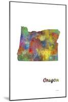 Oregon State Map 1-Marlene Watson-Mounted Giclee Print