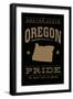 Oregon State Pride - Gold on Black-Lantern Press-Framed Art Print