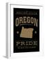 Oregon State Pride - Gold on Black-Lantern Press-Framed Art Print