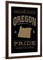 Oregon State Pride - Gold on Black-Lantern Press-Framed Art Print