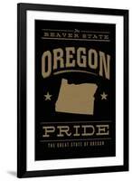 Oregon State Pride - Gold on Black-Lantern Press-Framed Art Print