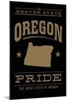 Oregon State Pride - Gold on Black-Lantern Press-Mounted Art Print