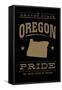 Oregon State Pride - Gold on Black-Lantern Press-Framed Stretched Canvas