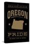 Oregon State Pride - Gold on Black-Lantern Press-Stretched Canvas