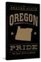 Oregon State Pride - Gold on Black-Lantern Press-Stretched Canvas