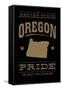 Oregon State Pride - Gold on Black-Lantern Press-Framed Stretched Canvas