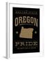 Oregon State Pride - Gold on Black-Lantern Press-Framed Art Print